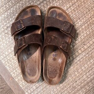 Birkenstock Brown Leather Sandals with Adjustable Straps